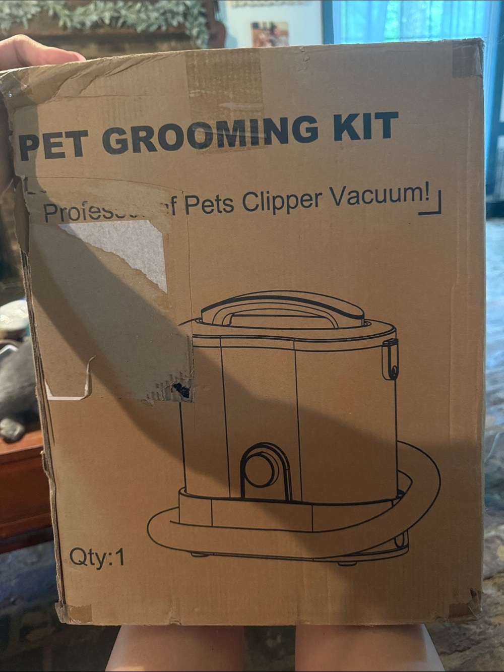 Pet Grooming Kit Clipper Vacuum - Brown Compact Groomer